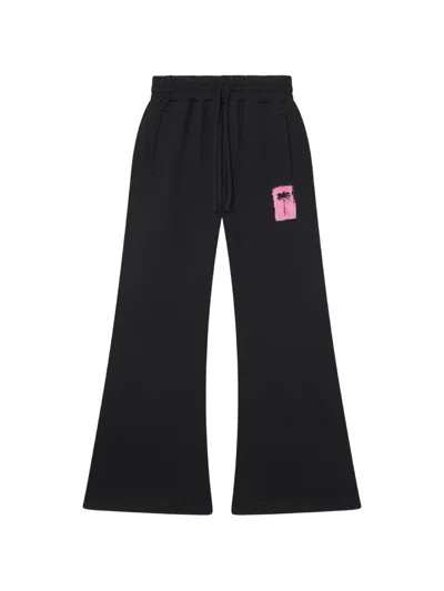 Palm Angels Rushed Palm Tree Sweatpants In Black