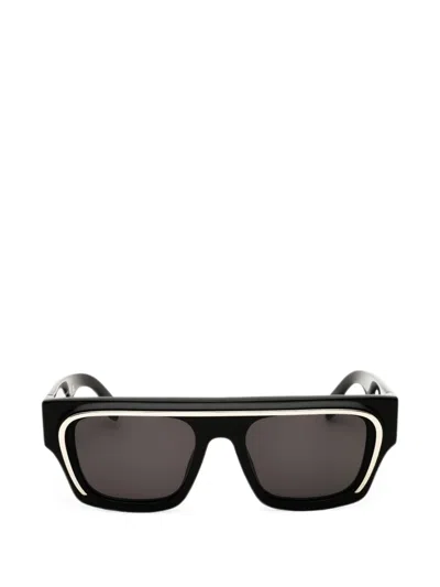 Palm Angels Salton Rectangle-frame Sunglasses In Black