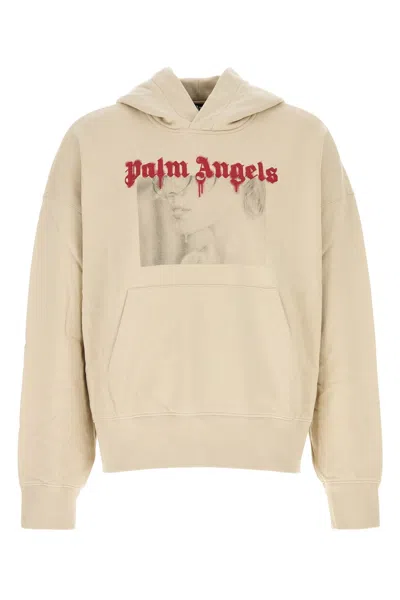 Palm Angels Sand Cotton Oversize Sweatshirt In Neutral