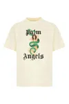 Palm Angels Sand Oversize Cotton T-shirt In Ivory/black
