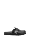 Palm Angels Leather Mules In Black