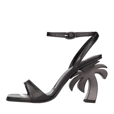 Palm Angels Sandals Black In Nero Neri E Grigi