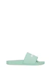 Palm Angels Logo-embossed Flat Slides In Green