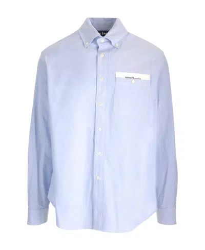 PALM ANGELS PALM ANGELS LOGO PRINTED LONG-SLEEVED SHIRT
