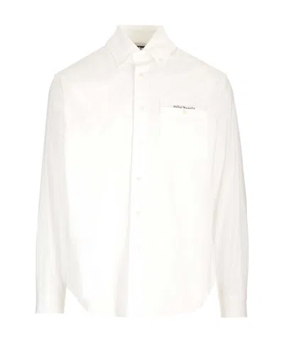 Palm Angels Sartorial-tape Cotton Shirt In White