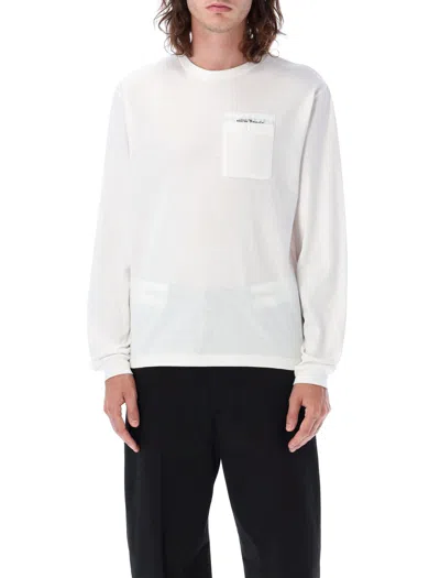 Palm Angels Sartorial Tape Pocket Long-sleeved T-shirt In White