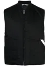 Palm Angels Sartorial-tape Zip-up Gilet In Black