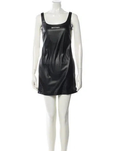 Pre-owned Palm Angels Scoop Neck Mini Dress In Black