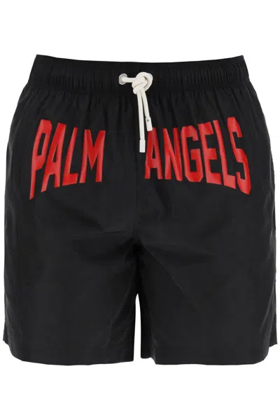 Palm Angels "sea Bermuda Shorts With Logo Print In Black
