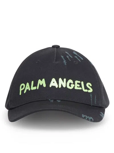 Palm Angels Logo Cap In Black