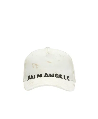 Palm Angels Seasonal Logo Print Baseball Cap In White