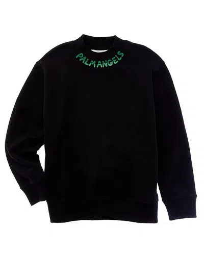 Palm Angels Seasonal Logo Regular Crewneck Sweatshirt In Black