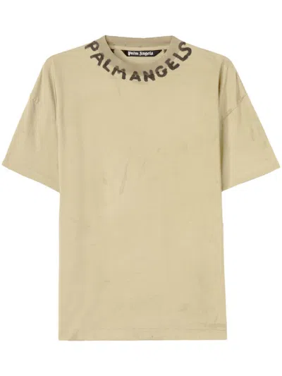 Palm Angels Seasonal Logo T-shirt In Braun