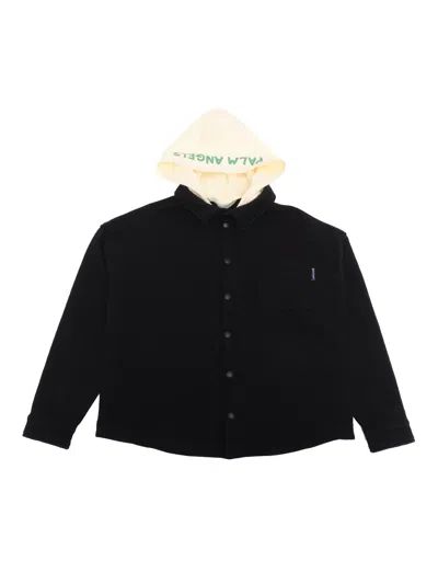 Palm Angels Kids' Seasonalogo Fleece Hooded Os Black Green