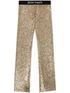 Palm Angels Sequin-design Flared Trousers In Gold