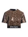 Palm Angels Sequins Logo Tape Tee
