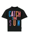 Palm Angels Sequin-embellished Slogan T-shirt In Black