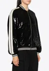 Palm Angels Sequinned Bomber Jacket In Black