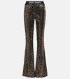 Palm Angels Flared Disco-spirited Trousers In Multicoloured