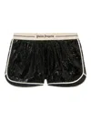 Palm Angels Sequinned Logo-waistband Shorts In Black