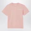 Palm Angels Set Of Three Cotton T-shirts With Logo In Pink