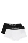 Palm Angels Men's Set Of Two Cotton Boxers | Size Small | Pmuh001c99fab0020110 Color Whiteblack