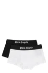 Palm Angels Men's Set Of Two Cotton Boxers | Size Small | Pmuh001c99fab0020110 Color Whiteblack