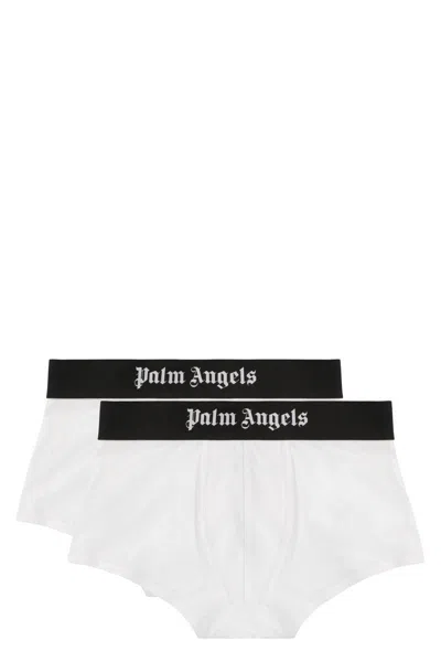Palm Angels Set Of Two Cotton Boxers In White