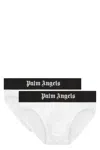 Palm Angels Set Of Two Cotton Briefs With Logoed Elastic Band In White