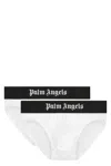 Palm Angels Set Of Two Cotton Briefs With Logoed Elastic Band In White