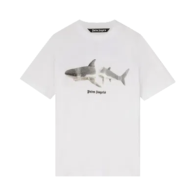 Pre-owned Palm Angels Shark Classic Tee 'white/black'