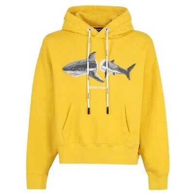 Pre-owned Palm Angels Shark Logo Bright Yellow Hoodie