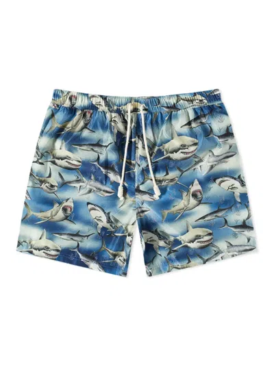 Palm Angels Shark Logo Swim Shorts In Multi