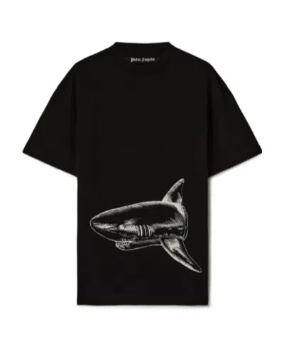 PALM ANGELS SHARK-PRINT ORGANIC COTTON T-SHIRT