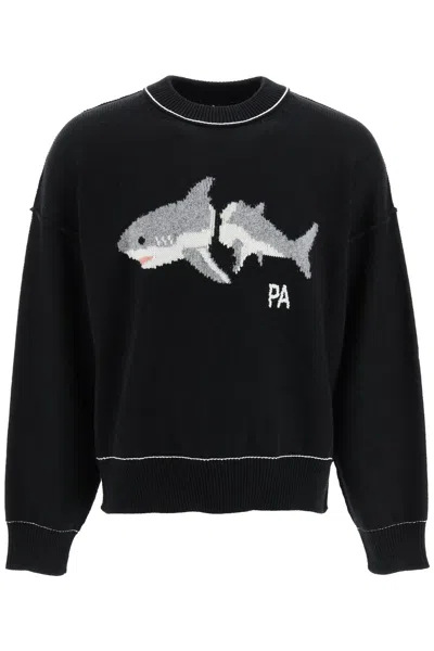 Palm Angels Shark Sweater In Black