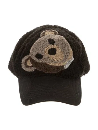 Pre-owned Palm Angels Sherpa Teddy Bear Cap In Black