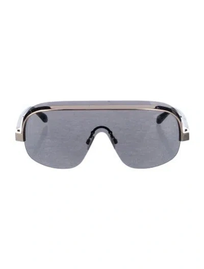 Pre-owned Palm Angels Shield Tinted Sunglasses In Black