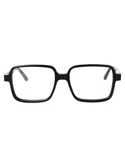 Palm Angels Shiny Black Acetate Glasses In Brown
