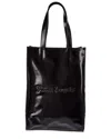 Palm Angels Shiny Classic Logo Tote In Black