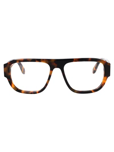 Palm Angels Shiny Havana Acetate Glasses In Red