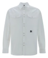 Palm Angels Monochrome Shirt With Chest Pockets And Pearlescent Buttons