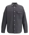 Palm Angels Oversized Shirt With Flap Welt Pocket In Black