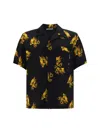 Palm Angels Burning Monogram Shirt In Black
