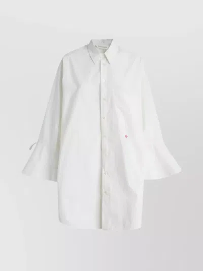 Palm Angels Shirt Dress Cotton Chest Pocket In White