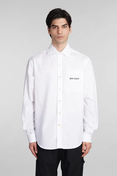 PALM ANGELS SHIRT IN WHITE COTTON