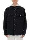 Palm Angels Hooded Overshirt With Monogram Embroidery