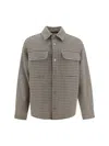 Palm Angels Club Check Logo Overshirt In Multicolor
