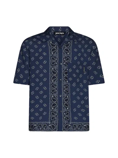 Palm Angels Shirt In Navy Blue Navy Bl