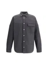 Palm Angels Oversized Shirt With Flap Welt Pocket In Nero E Bianco