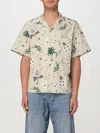 Palm Angels Pin Up Bowling Shirt In Ivory